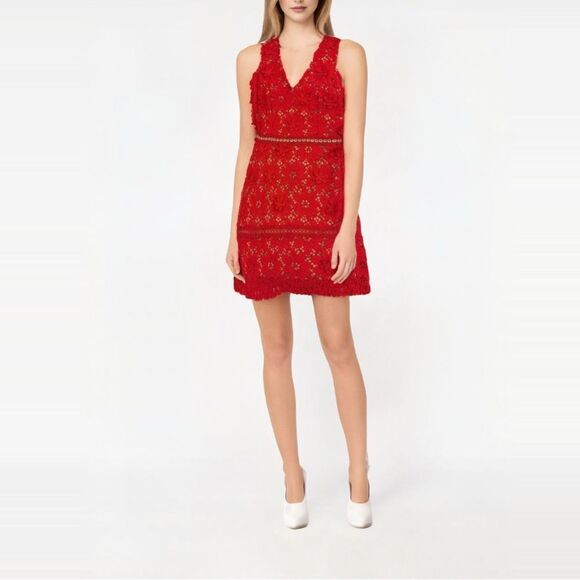 Michael Kors Red Halter A-line Mini Dress - Picture 1 of 8